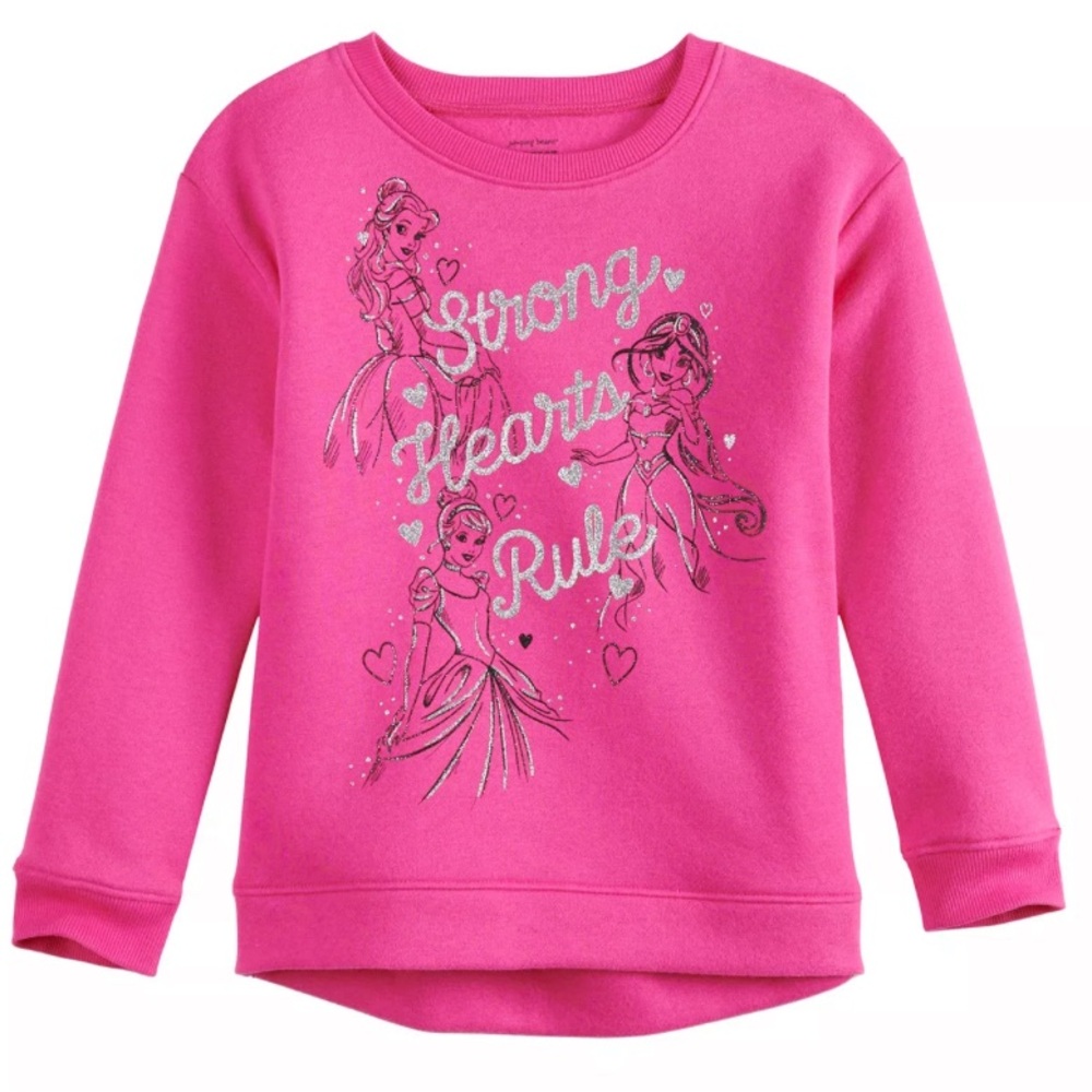 Disney Princesses Girls 7 Glittery Fleece Sweatshirt by Jumping Bean cotton poly